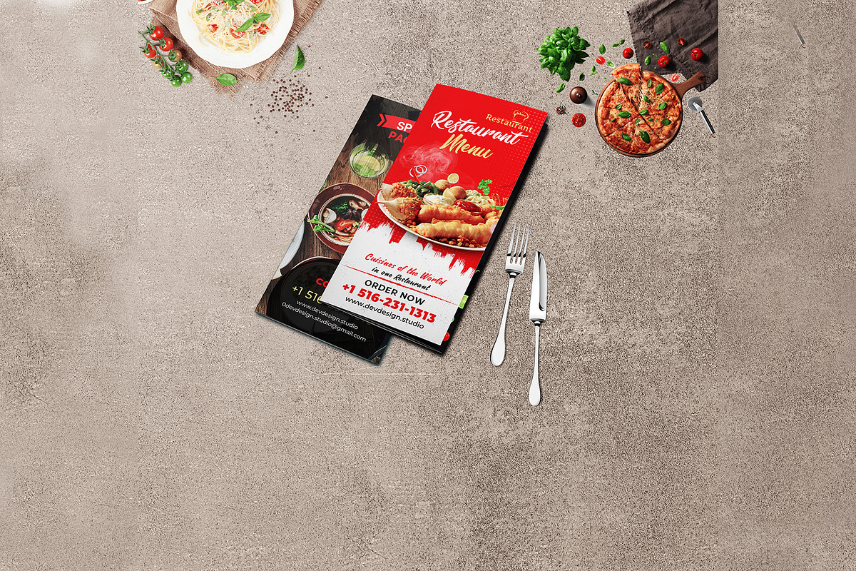 Modern Restaurant Trifold Brochure in Brochure Templates - product preview 8