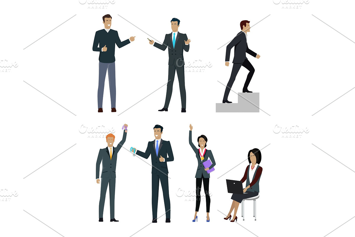 Set of People Managers Wishing to in Illustrations - product preview 8
