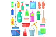 Cleaning. Different Icons of
