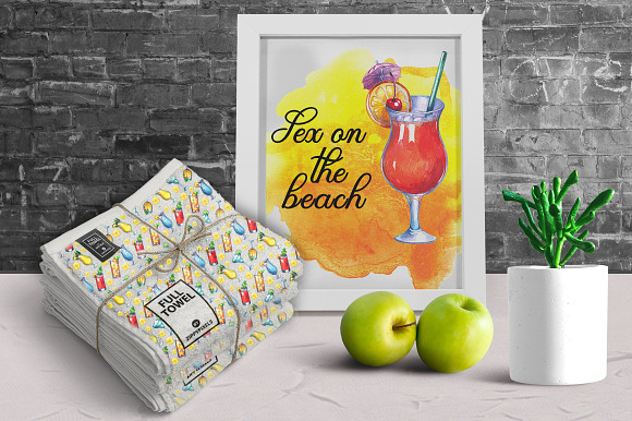 Cocktails watercolor clipart in Illustrations - product preview 7