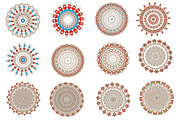 Set mandala round ornament pattern.