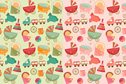 Baby Shower Seamless Backgrounds Set