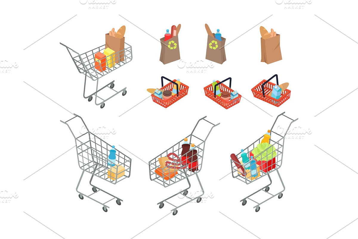 Variety of Bags and Trolleys in in Illustrations - product preview 8