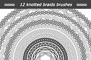12 knotted braids brushes