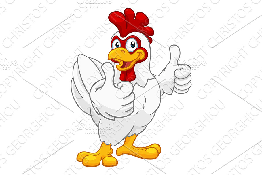 Chicken Cartoon Rooster Cockerel in Illustrations - product preview 8