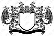 Dragon Emblem Shield Heraldic Crest
