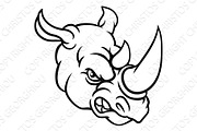 Rhino Mean Angry Sports Mascot