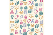 Vector Set of shopping icons pattern