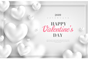 White Valentines Day background