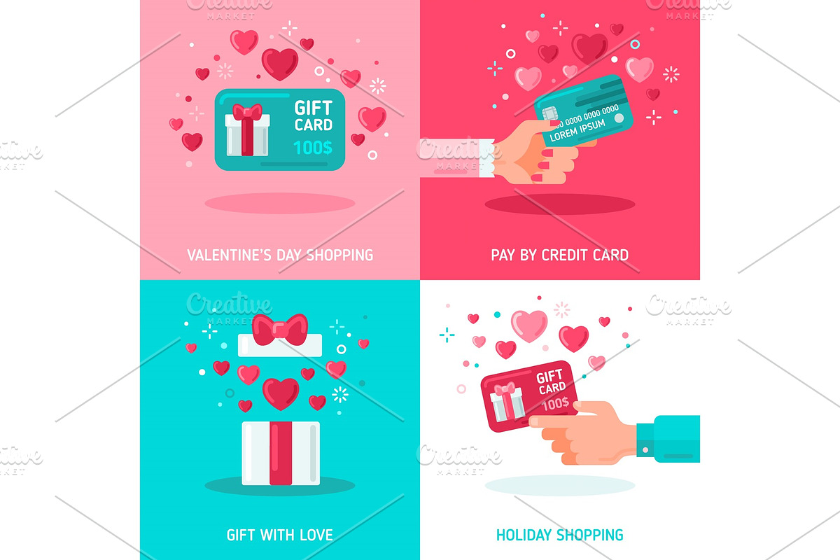 Gift Cards on Valentines Day in Illustrations - product preview 8