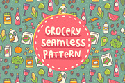 Vector Grocery seamless pattern