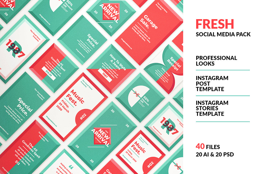 Fresh Social Media Pack in Instagram Templates - product preview 8