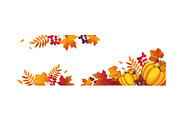 Thanksgiving banner with pumpkins