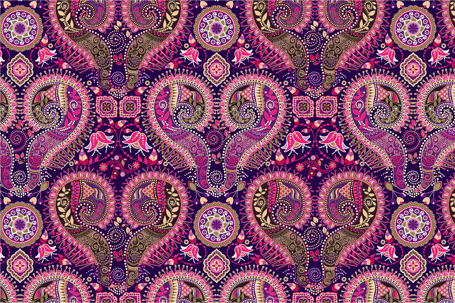 Pink Ornamental Seamless Pattern in Patterns - product preview 8