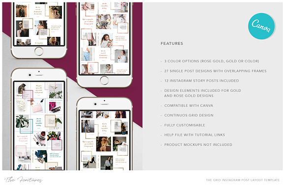 THE GRID | Canva & PPT in Instagram Templates - product preview 4