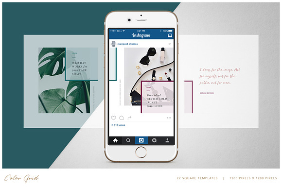 THE GRID | Canva & PPT in Instagram Templates - product preview 5
