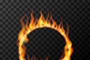 Fire flames in circle shape