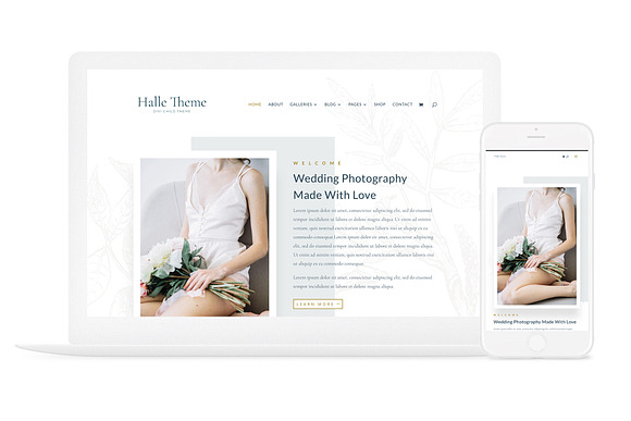 Halle Photography Divi Child Theme in WordPress Photography Themes - product preview 2