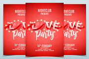Love party invitation poster templat