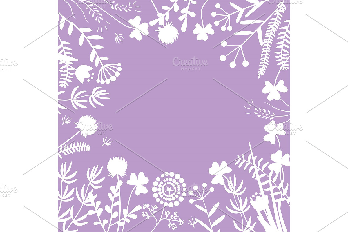 Stylish floral frame, white on in Illustrations - product preview 8