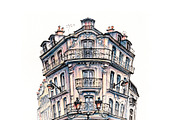 Typical Parisian house, France