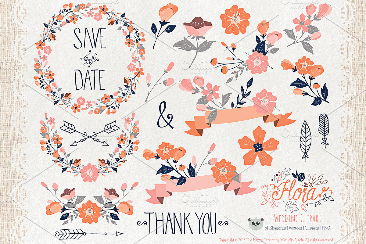 Flower Clipart and Vector – Flora 07 in Illustrations - product preview 8