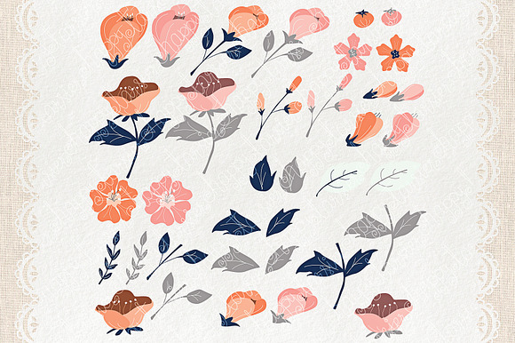 Flower Clipart and Vector – Flora 07 in Illustrations - product preview 1