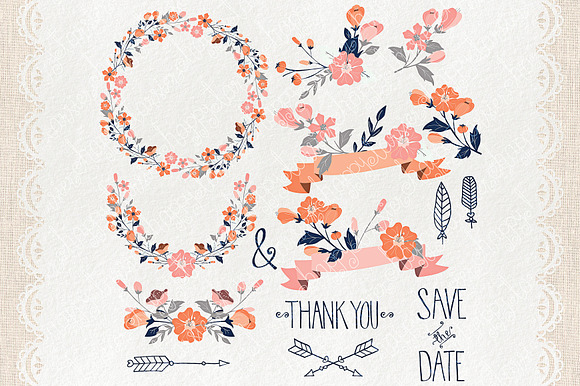 Flower Clipart and Vector – Flora 07 in Illustrations - product preview 2