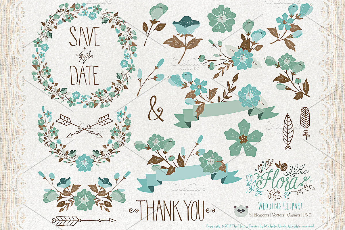 Flower Clipart and Vector – Flora 09 in Illustrations - product preview 8