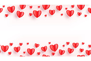 Heart seamless background with red