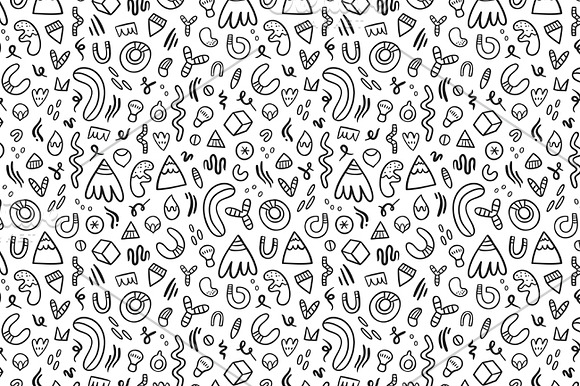 Abstract doodle seamless patterns in Patterns - product preview 2