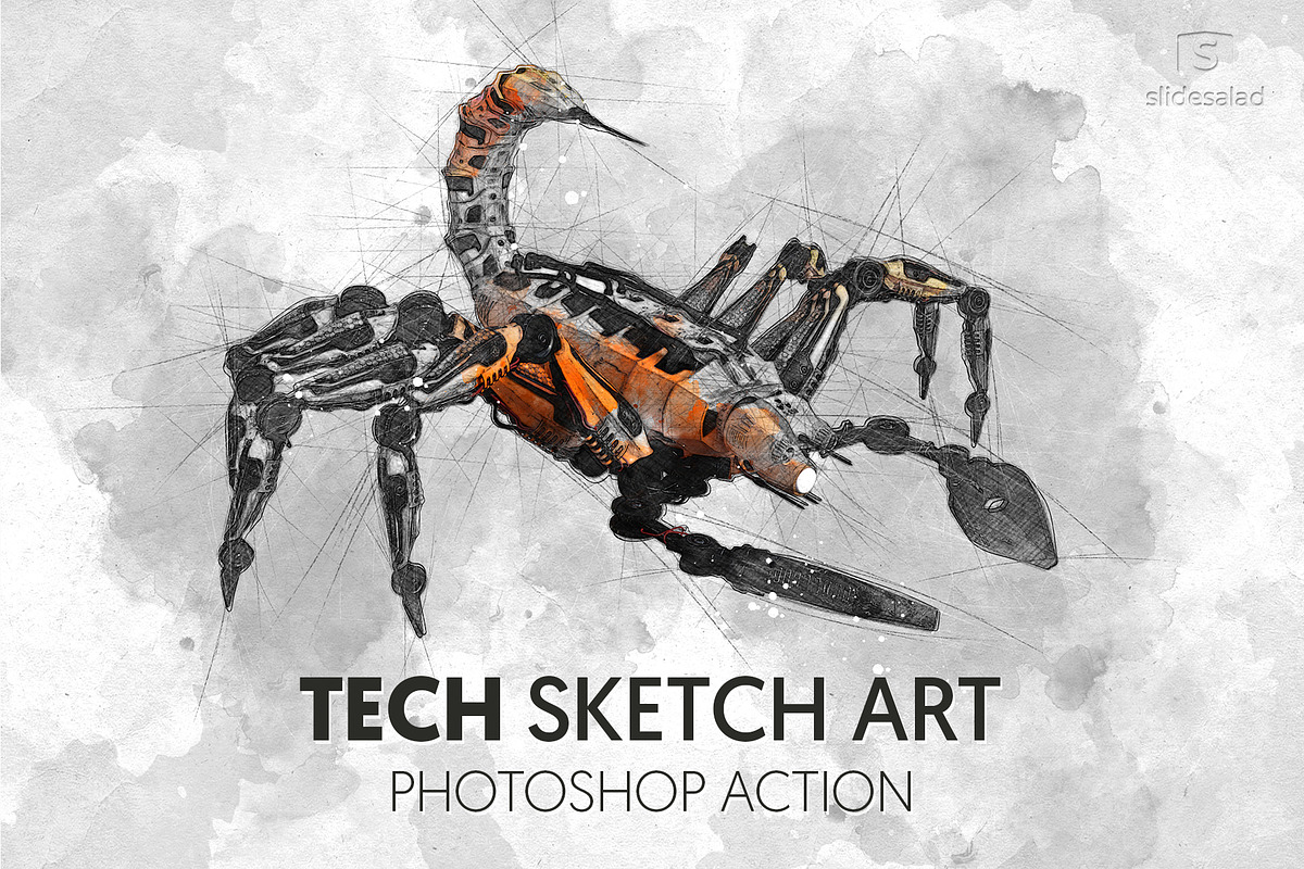 Tech Sketch Art Photoshop Action in Add-Ons - product preview 8