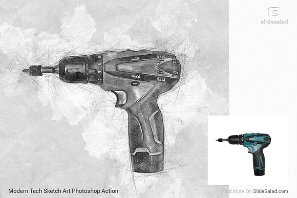 Tech Sketch Art Photoshop Action in Add-Ons - product preview 37