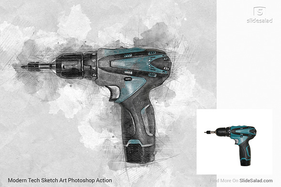 Tech Sketch Art Photoshop Action in Add-Ons - product preview 38