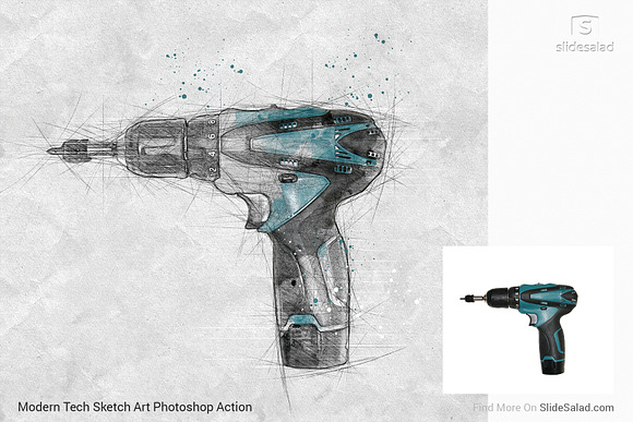 Tech Sketch Art Photoshop Action in Add-Ons - product preview 39