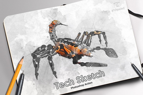 Tech Sketch Art Photoshop Action in Add-Ons - product preview 47