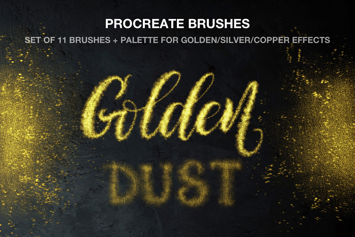 Golden Dust Procreate brushes in Photoshop Brushes - product preview 8