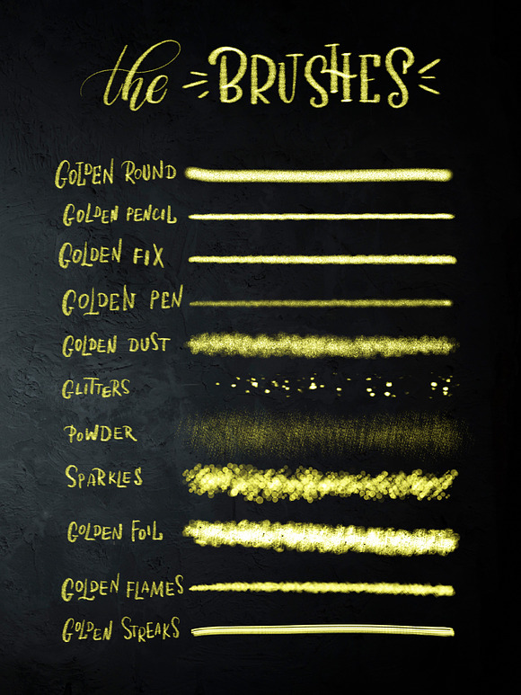 Golden Dust Procreate brushes in Photoshop Brushes - product preview 1