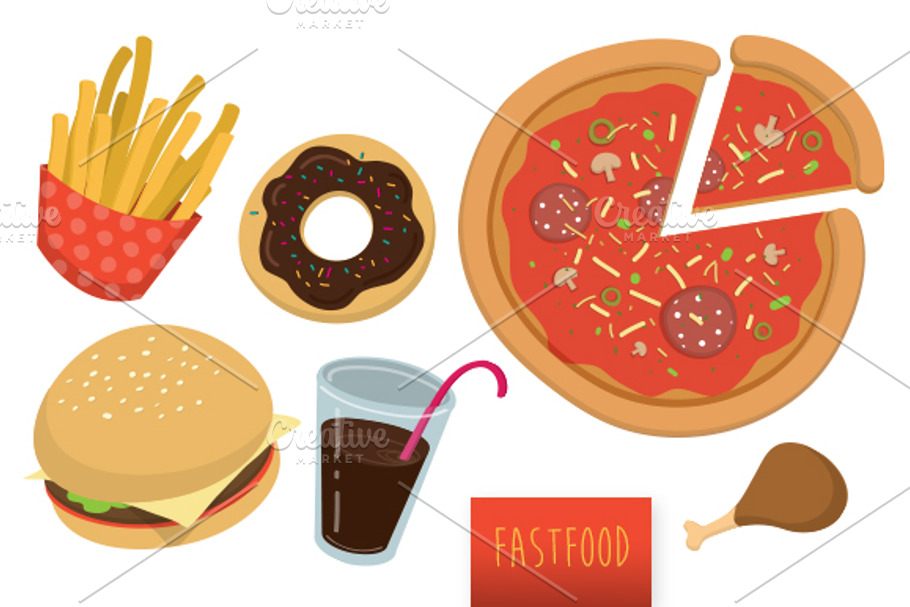 Assorted fast food vector set in Illustrations - product preview 8