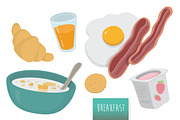 Assorted vector Breakfast Set