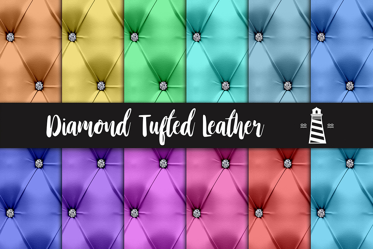 Diamond Tufted Leather Textures in Graphics - product preview 8