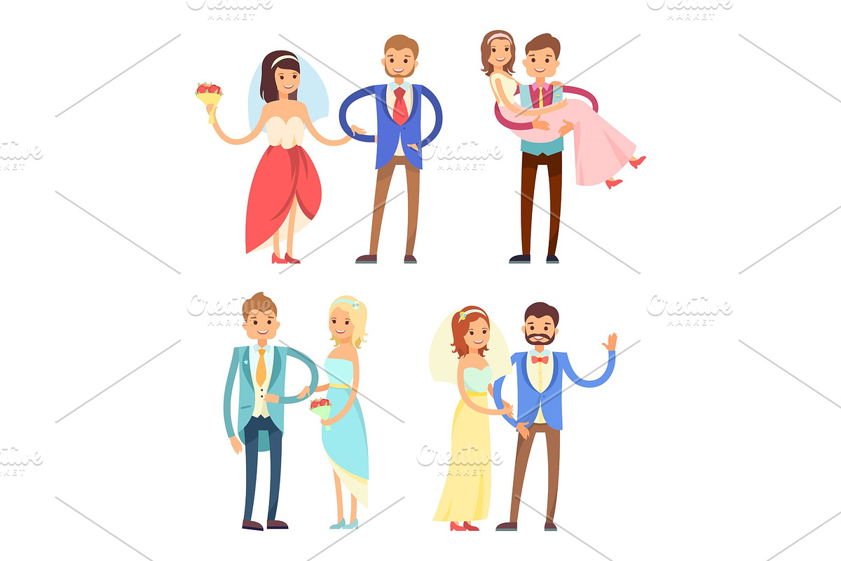 Brides and Grooms Collection Vector in Illustrations - product preview 8