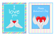 White Doves Couples with Heart