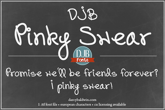 DJB Pinky Swear Font in Display Fonts - product preview 1