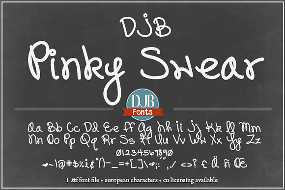 DJB Pinky Swear Font in Display Fonts - product preview 2