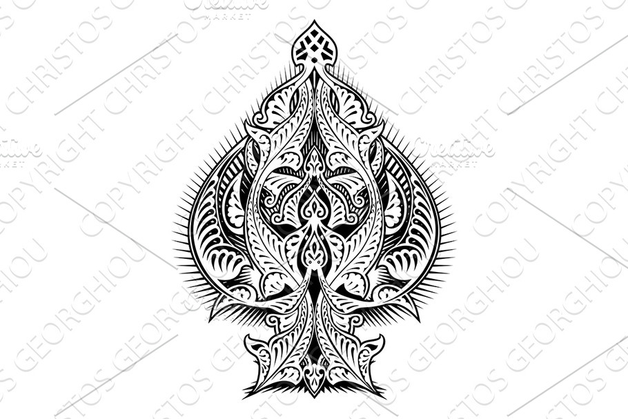 Ace of Spades Icon Shape Abstract in Illustrations - product preview 8