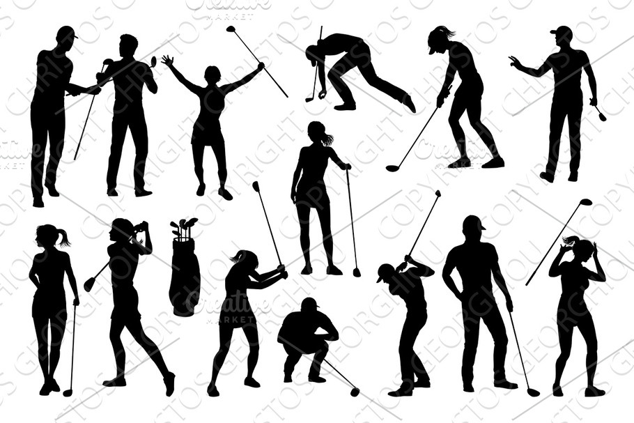 Golfer Golf Sports People Silhouette in Illustrations - product preview 8