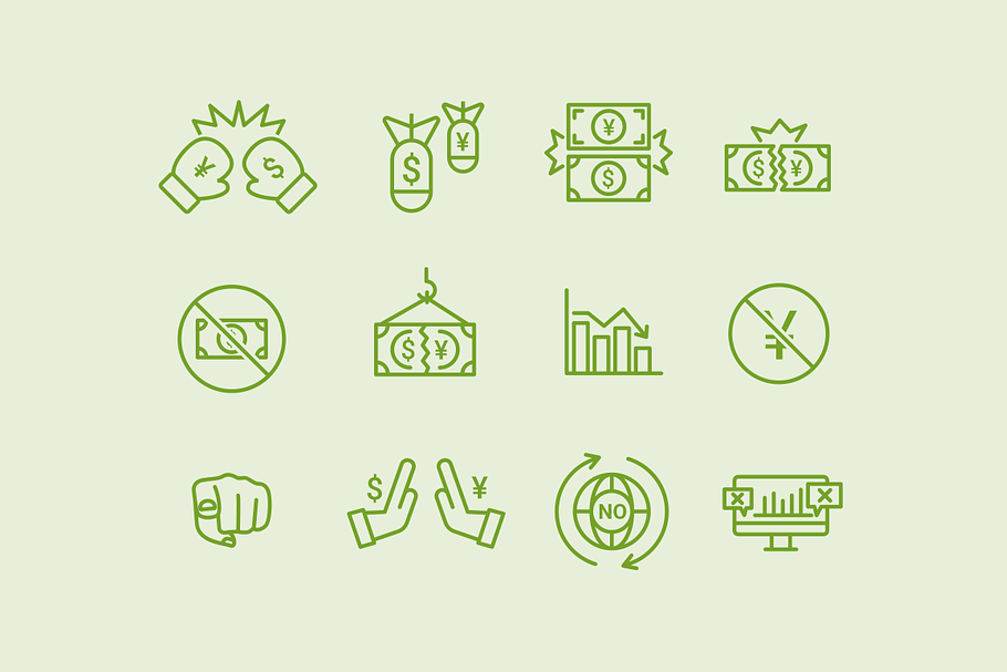 12 Trade War Icons in Icons - product preview 8