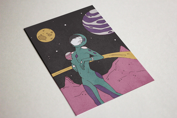 Space girl illustration in Illustrations - product preview 2