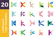 20 Logo Lettering K Template Bundle